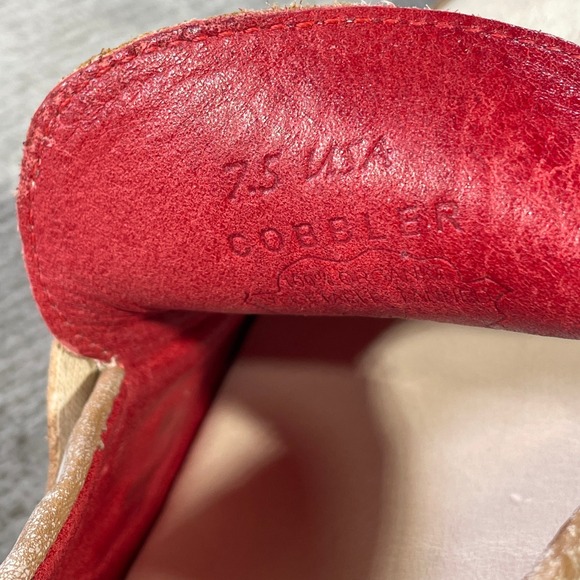 Bed Stu Cobbler Series Leather Penny Loafers Women 7.5 Tan Cream Rustic Lug Sole - Picture 3 of 10